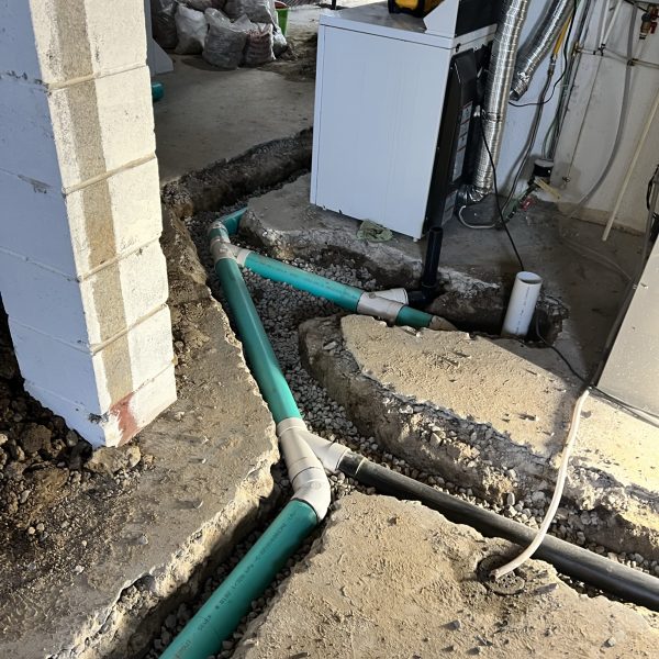 new drain line - basement renovation