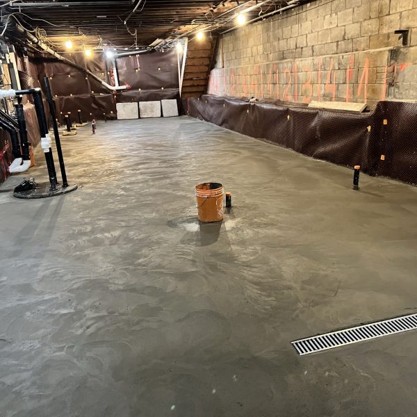 concrete floor renovation in basement