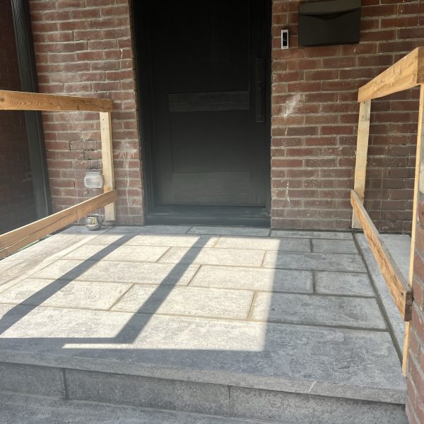 exterior renovation - flagstone stairs installation