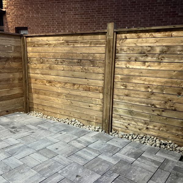 exterior renovation - wooden fence on a outdoor living area
